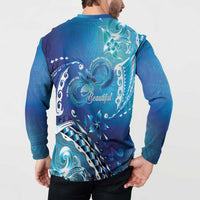 Polynesia Autism Awareness Button Sweatshirt Be In Awe Of My 'Tism LT05 - Polynesian Pride
