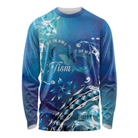 Polynesia Autism Awareness Long Sleeve Shirt Be In Awe Of My 'Tism LT05 Unisex Blue - Polynesian Pride