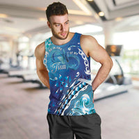 Polynesia Autism Awareness Men Tank Top Be In Awe Of My 'Tism LT05 Blue - Polynesian Pride