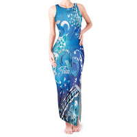 Polynesia Autism Awareness Tank Maxi Dress Be In Awe Of My 'Tism LT05 Women Blue - Polynesian Pride