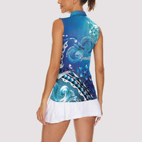 Polynesia Autism Awareness Women Sleeveless Polo Shirt Be In Awe Of My 'Tism