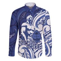 Guam Chief Kepuha Family Matching Off The Shoulder Long Sleeve Dress and Hawaiian Shirt Chamorro Pride