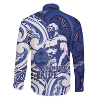Guam Chief Kepuha Family Matching Off The Shoulder Long Sleeve Dress and Hawaiian Shirt Chamorro Pride