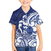 Guam Chief Kepuha Family Matching Off The Shoulder Long Sleeve Dress and Hawaiian Shirt Chamorro Pride