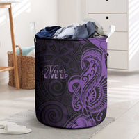 Lupus Warrior Laundry Basket Never Give Up Polynesian Style LT05 Purple - Polynesian Pride