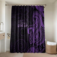 Lupus Warrior Bathroom Set Never Give Up Polynesian Style LT05 Shower Curtain Only Purple - Polynesian Pride