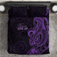 Lupus Warrior Bedding Set Never Give Up Polynesian Style LT05 Purple - Polynesian Pride