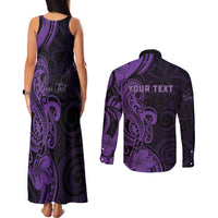 Personalised Lupus Warrior Couples Matching Tank Maxi Dress and Long Sleeve Button Shirt Never Give Up Polynesian Style LT05 - Polynesian Pride