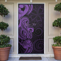Personalised Lupus Warrior Door Cover Never Give Up Polynesian Style LT05 Purple - Polynesian Pride