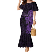 Personalised Lupus Warrior Mermaid Dress Never Give Up Polynesian Style LT05 Women Purple - Polynesian Pride