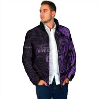 Personalised Lupus Warrior Padded Jacket Never Give Up Polynesian Style LT05 - Polynesian Pride