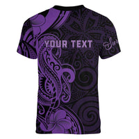 Personalised Lupus Warrior Women V-Neck T-Shirt Never Give Up Polynesian Style LT05 - Polynesian Pride