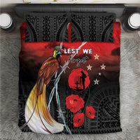 Papua New Guinea Remembrance Day Bedding Set Lest We Forget LT05 Red - Polynesian Pride