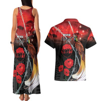 Papua New Guinea Remembrance Day Couples Matching Tank Maxi Dress and Hawaiian Shirt Lest We Forget LT05 - Polynesian Pride