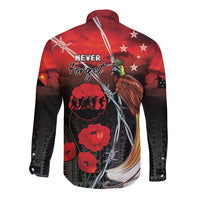 Papua New Guinea Remembrance Day Long Sleeve Button Shirt Lest We Forget