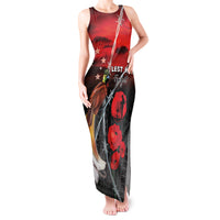 Papua New Guinea Remembrance Day Tank Maxi Dress Lest We Forget LT05 Women Red - Polynesian Pride