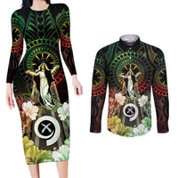 Vanuatu Happy Assumption Day Couples Matching Long Sleeve Bodycon Dress and Long Sleeve Button Shirt LT05 Reggae - Polynesian Pride