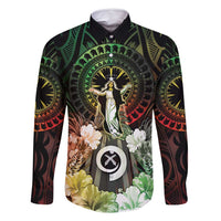 Vanuatu Happy Assumption Day Family Matching Summer Maxi Dress and Hawaiian Shirt LT05 Dad's Shirt - Long Sleeve Reggae - Polynesian Pride