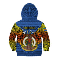 Personalized Vanuatu Tafea Province Kid Hoodie Coat Of Arms And Namele Fern Polynesian Pattern LT05 - Polynesian Pride