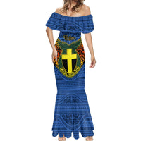 Personalized Vanuatu Tafea Province Mermaid Dress Coat Of Arms And Namele Fern Polynesian Pattern LT05 - Polynesian Pride