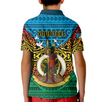 Personalized Vanuatu Torba Province Kid Polo Shirt Vanuatuan Coat Of Arms Polynesian Pattern LT05 - Polynesian Pride