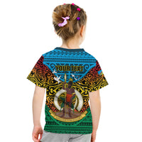 Personalized Vanuatu Torba Province Kid T Shirt Vanuatuan Coat Of Arms Polynesian Pattern LT05 - Polynesian Pride