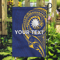Personalised Nauru Angam Day Garden Flag Gold Navy Tribal Pattern