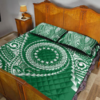 Cook Islands Gospel Day Quilt Bed Set Green Tribal Curves
