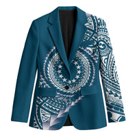 Cook Islands Gospel Day Blazer Blue Tribal Curves