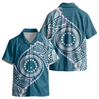 Cook Islands Gospel Day Kid Hawaiian Shirt Blue Tribal Curves LT05 - Polynesian Pride