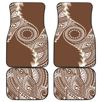 Cook Islands Gospel Day Car Mats Brown Tribal Curves