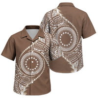 Cook Islands Gospel Day Family Matching Long Sleeve Bodycon Dress and Hawaiian Shirt Brown Tribal Curves