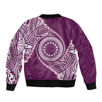Cook Islands Gospel Day Bomber Jacket Maroon Tribal Curves