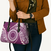 Cook Islands Gospel Day Leather Bag Maroon Tribal Curves