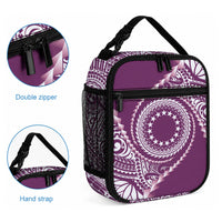 Cook Islands Gospel Day Lunch Bag Maroon Tribal Curves