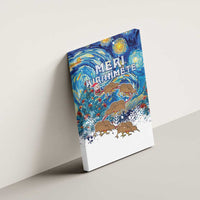 New Zealand Christmas Canvas Wall Art Kiwis Santa Sleigh Starry Night Style LT05 - Polynesian Pride