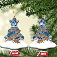 New Zealand Christmas Ceramic Ornament Kiwis Santa Sleigh Starry Night Style LT05 Christmas Tree Blue - Polynesian Pride