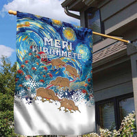 New Zealand Christmas Garden Flag Kiwis Santa Sleigh Starry Night Style LT05 - Polynesian Pride