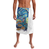 New Zealand Christmas Lavalava Kiwis Santa Sleigh Starry Night Style LT05 Blue - Polynesian Pride