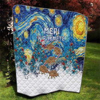New Zealand Christmas Quilt Kiwis Santa Sleigh Starry Night Style
