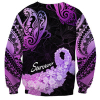 Pancreatic Cancer Awareness Sweatshirt Keep Calm And Fight On Polynesian Pattern LT05 - Polynesian Pride