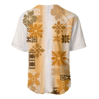 Hawaiian Quilt Baseball Jersey Vintage Pattern Brown LT05 - Polynesian Pride
