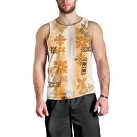 Hawaiian Quilt Men Tank Top Vintage Pattern Brown LT05 - Polynesian Pride