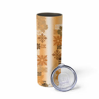 Hawaiian Quilt Skinny Tumbler Vintage Pattern Brown
