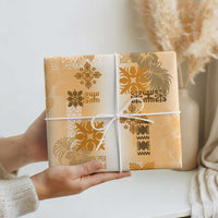 Hawaiian Quilt Wrapping Paper Vintage Pattern Brown - Polynesian Pride