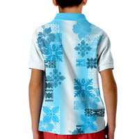 Hawaiian Quilt Kid Polo Shirt Vintage Pattern Blue LT05 - Polynesian Pride