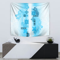 Hawaiian Quilt Tapestry Vintage Pattern Blue LT05 - Polynesian Pride