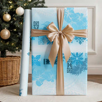 Hawaiian Quilt Wrapping Paper Vintage Pattern Blue - Polynesian Pride