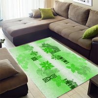Hawaiian Quilt Area Rug Vintage Pattern Green LT05 - Polynesian Pride