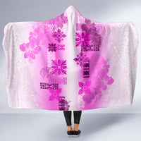 Hawaiian Quilt Hooded Blanket Vintage Pattern Pink LT05 - Polynesian Pride
